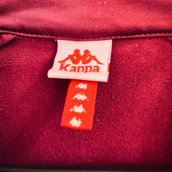 Kappa Track Jacket Women L Burgundy Logo Full Zip Tape Logo 90s Y2K Vintage - Picture 10 of 15